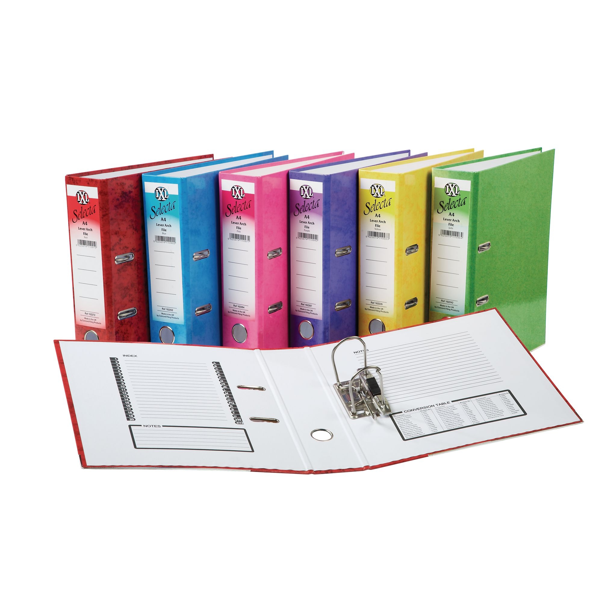 IXL A4 Selecta Lever Arch File Assorted - Pack of 10